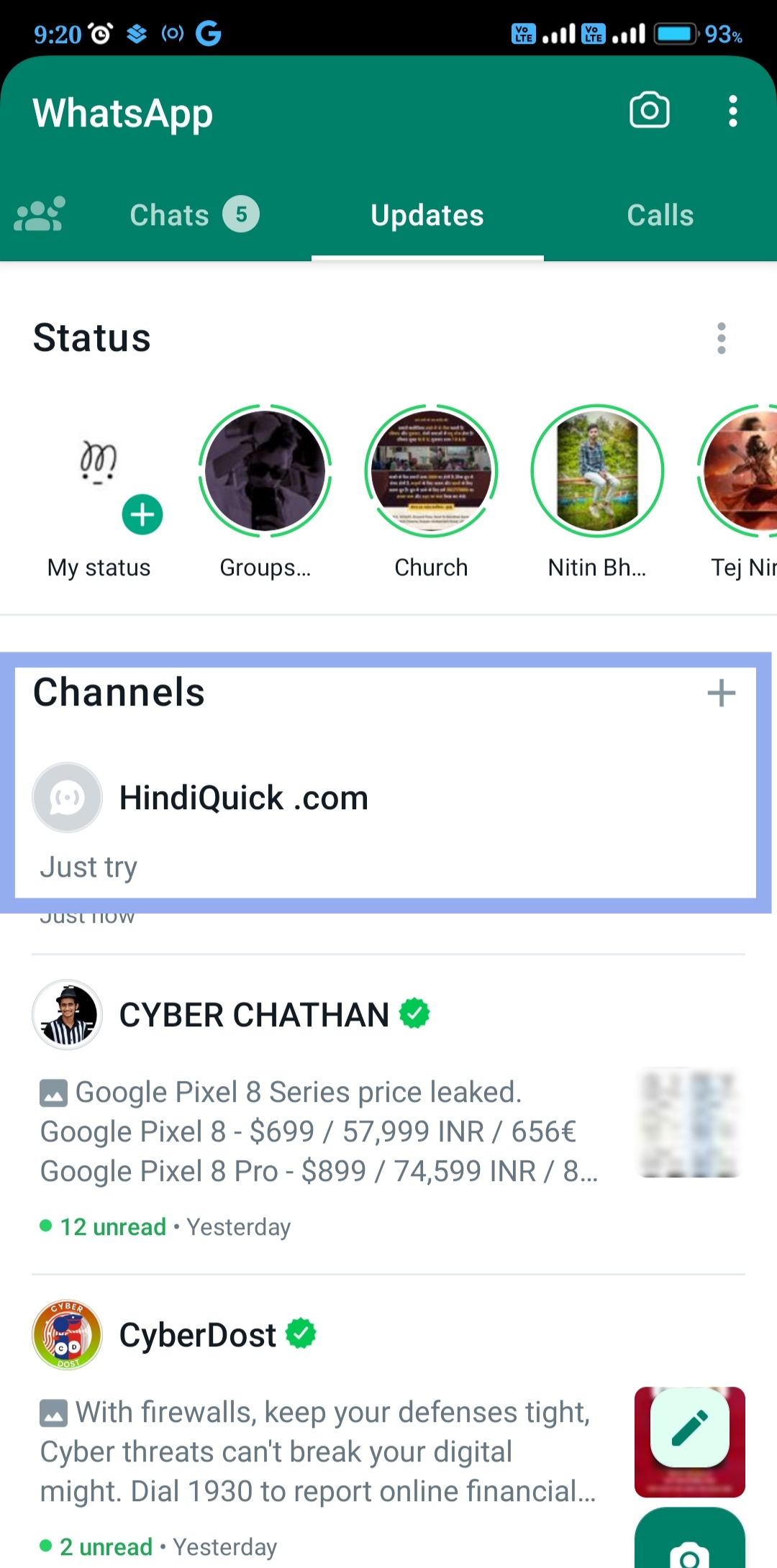 WhatsApp channel kaise banaye in hindi